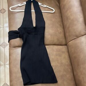 Elegant Black Halter Dress White Fox Boutique